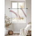 thumbnail image 3 of Simple Baseball Lines Modern Sports Sheer Curtains 45 inches Long, Light Filtering Sheer Window Curtains Rod Pocket Voile Drapes for Bedroom Living Room, 2 Panels 52"W x 45"L, 3 of 7
