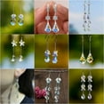 thumbnail image 2 of QQTDFG Women 925 Silver Long Tassel Crystal Ear Hook Earrings Dangle Wedding Jewelry-#21, 2 of 5