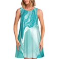thumbnail image 1 of Xecao Turquoise 1 pour Robes d'Été pour Femmes Robes Décontractées de Plage Robes de Plage Sans Manches T-Shirt Robe Évasée avec Poches, 1 of 7