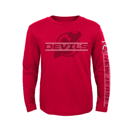 Reebok NHL Kids (4-7) New Jersey Devils Line Up Long Sleeve Tee Shirt