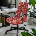 thumbnail image 2 of Renewold Santa Claus Holly Ho Ho Ho Red Office Chair Cover Executive Computer Chair Slipcover Stain Resistant High Back Chair Protector Christmas Home Decor Universal Fits, L, 2 of 7