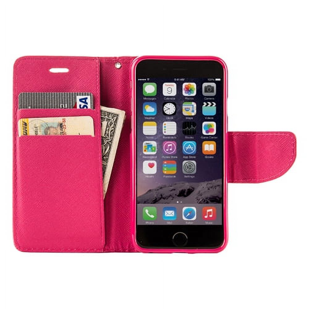 Faux Leather Folio Phone Stand Case With Magnetic Closure For iPhone 6 or 6s