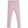 thumbnail image 2 of ContiKids Little Toddler Girls Bunny Footless Ruffle Trim Leggings Stretchy Pants Pink 6-7 Years, 2 of 2