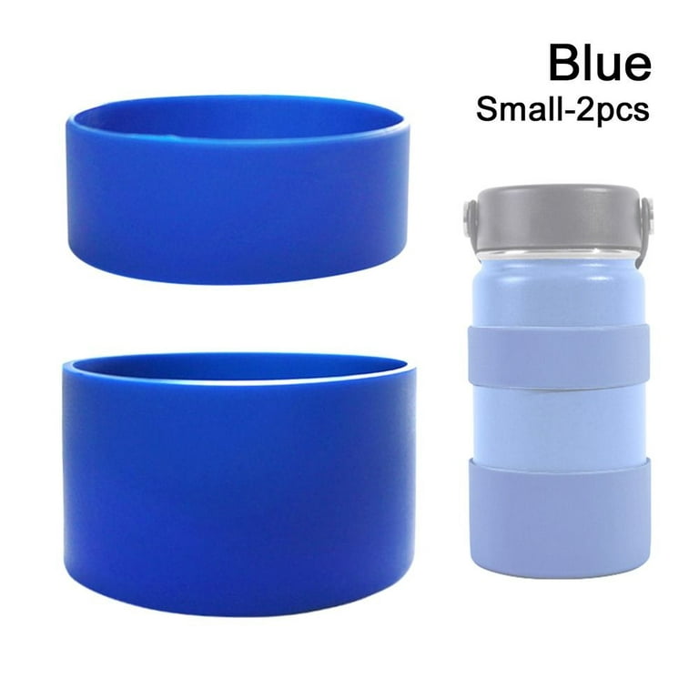2pcs 7.5cm Diameter Silicone Bottle Protective Water Bottle Accessories  Anti-Slip Water Bottle Cover Boot for Bottle Bottom Sleeve BLUE SMALL 2PCS
