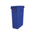 thumbnail image 2 of Rubbermaid Commercial Products Slim Jim Plastic Rectangular Trash/Garbage Can with Venting Channels, 23 Gallon, Blue (1956185), 2 of 3