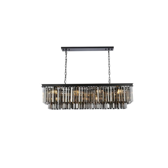 Urban Classic Sydney 12 light Matte Black Chandelier Silver Shade (Grey) Royal Cut Crystal