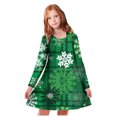 thumbnail image 1 of MIASHUI Robe de Fête Festive pour Filles avec Motif Enchanteur de Cerf et d'Arbre Imprimé Vert, 4-5 Ans, 1 of 5