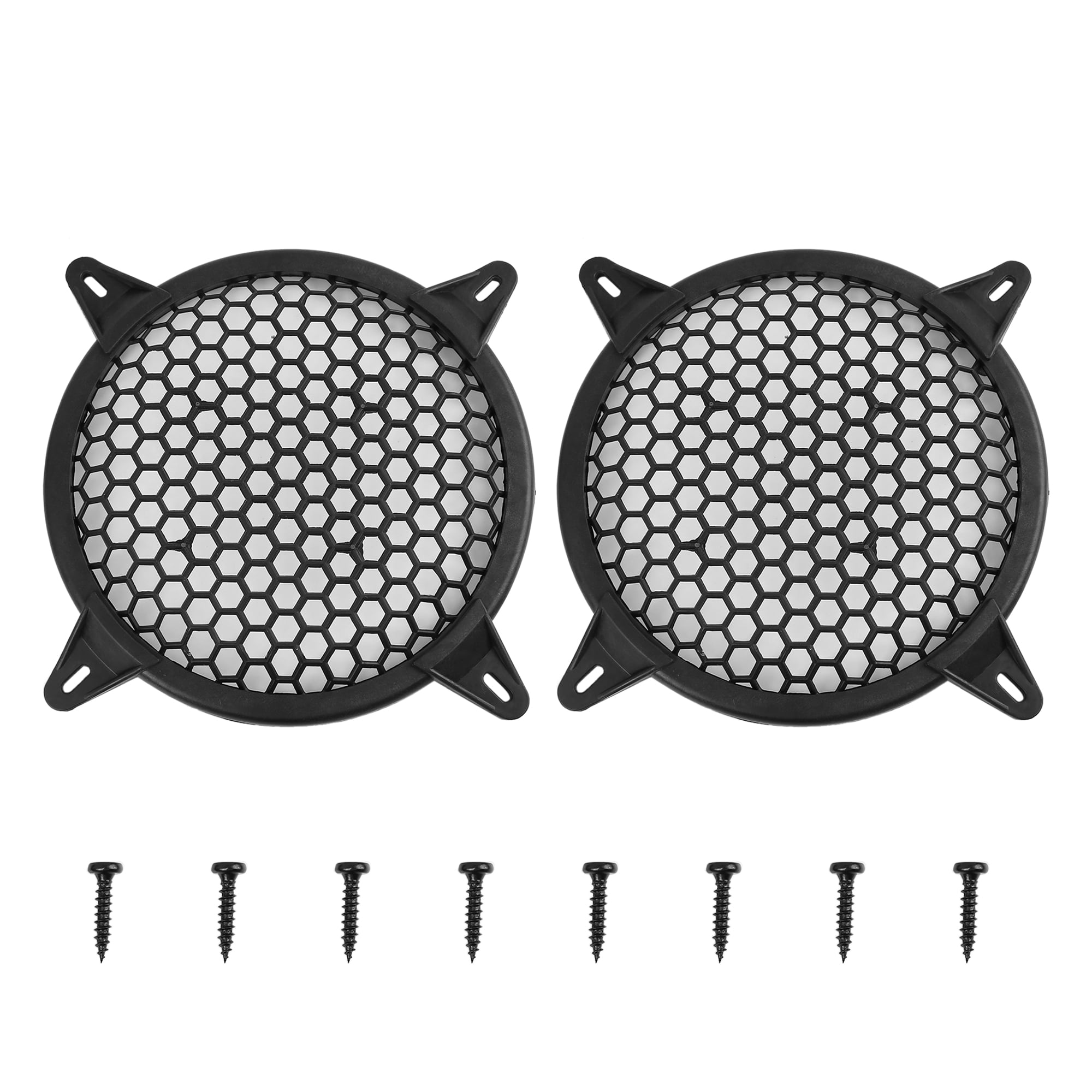 2 Pcs 6" Black Round Car Speakers Cover Plastic Mesh Woofer Subwoofer