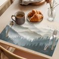 thumbnail image 3 of Spring Mountains Placemats Set of 12, Water Ink Painting Forest Nature Scenery Non-Slip Place Mats Washable Table Mats for Kitchen Dining Table Decorations Indoor/Outdoor, 3 of 9