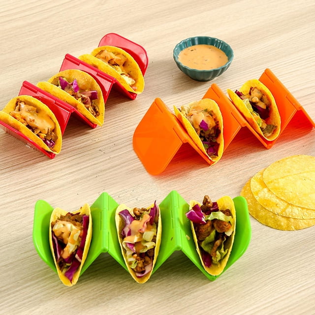 Soporte para tacos Soporte para exhibir para hornear Estante para alimentos Estante para tacos Estante para panqueques mexicanos Soporte para rojo perfecl Soporte de taco