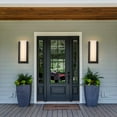 thumbnail image 3 of C Cattleya Matte Black LED Outdoor Wall Lantern Sconce with Glass Shade, 3 of 8