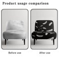 thumbnail image 6 of HELLHERO White Feathers on Black Armless Accent Chair Protector, Dustproof Anti Scratch Armless Accent Chair Cover for Office Living Dining Room, 6 of 8