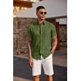 thumbnail image 2 of COOFANDY Mens' Short Sleeve Textured Shirts Casual Button Down Shirt Summer Wedding Stylish Beach Clothes, 2 of 6
