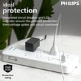 thumbnail image 4 of Protector contra sobretensiones Philips SPP3983W/37, 7 salidas 1500J con USB, 4 of 6