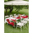 thumbnail image 4 of Outdoor Tablecloth with Umbrella Hole for Patio/Picnic/Party/Camping, Red Spring Floral Waterproof Table Cloth Rectangle Table Cover Washable, Butterfly Farmhouse (54"x 80"), 4 of 8