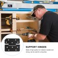 thumbnail image 5 of FRCOLOR  8 Pcs Folding Table Support Hinges Home Metal Deck Drywall Black, 5 of 8