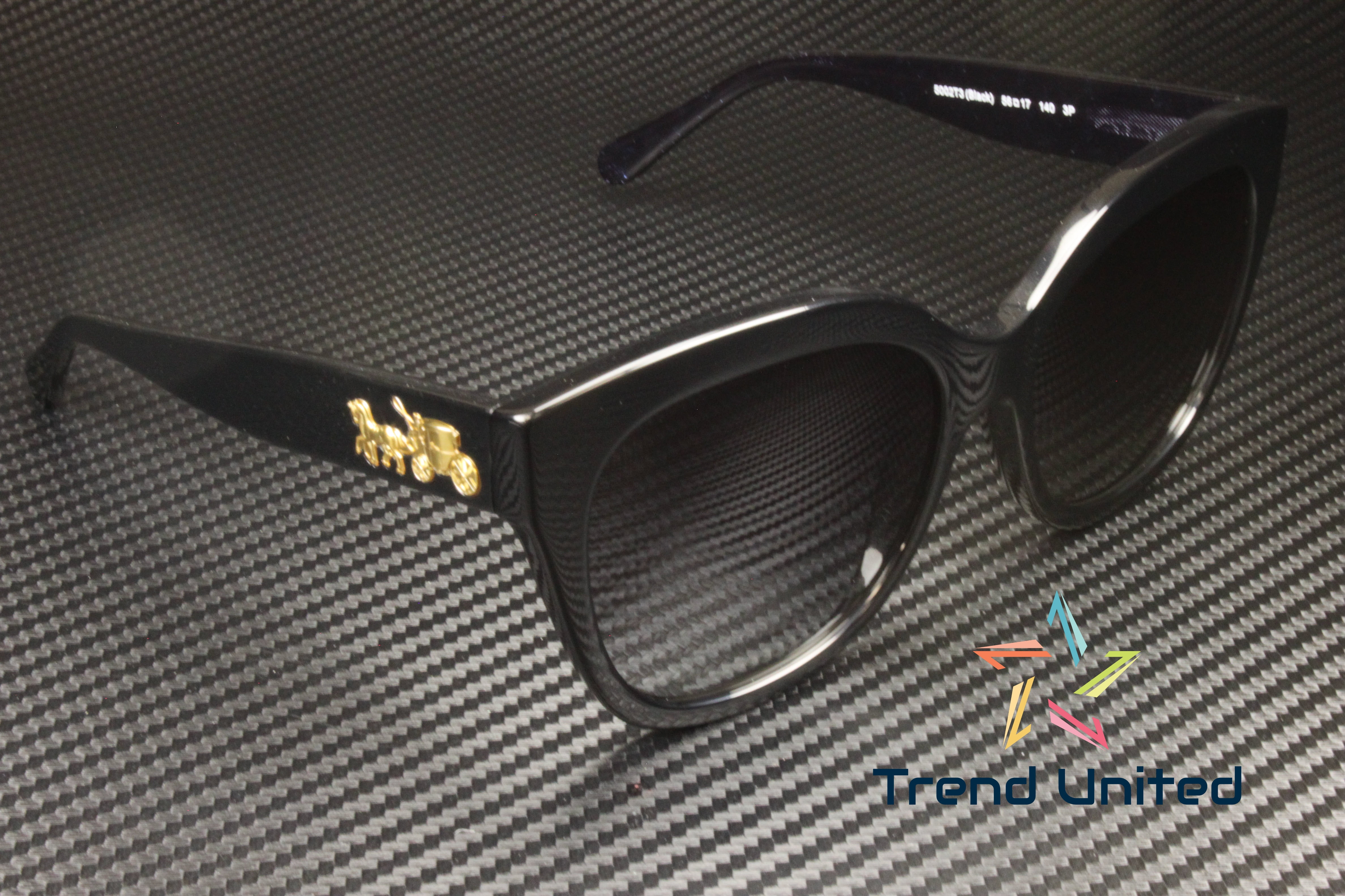 Coach Woman Sunglasses, Black Lenses Acetate Frame, 56mm
