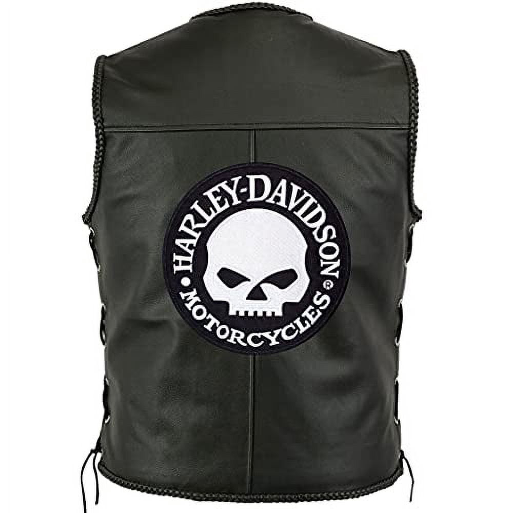 Harley Willie G. Skull Embroidered Motorcycle Patch Large (9")- by Nixon Thread Co.