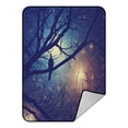 thumbnail image 1 of BSDHOME Night Sky View Blanket, Stars and Tree with a Bird Fleece Blanket Crystal Velvet Front and Lambswool Sherpa Fleece Back Throw Blanket 58x80inches, 1 of 3