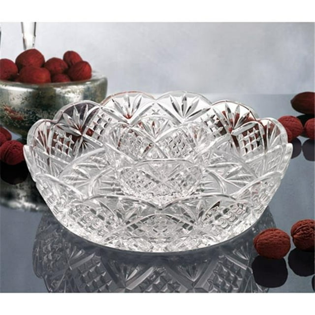 Godinger 25951 Dublin Large Crystal Chip and Dip Bowl