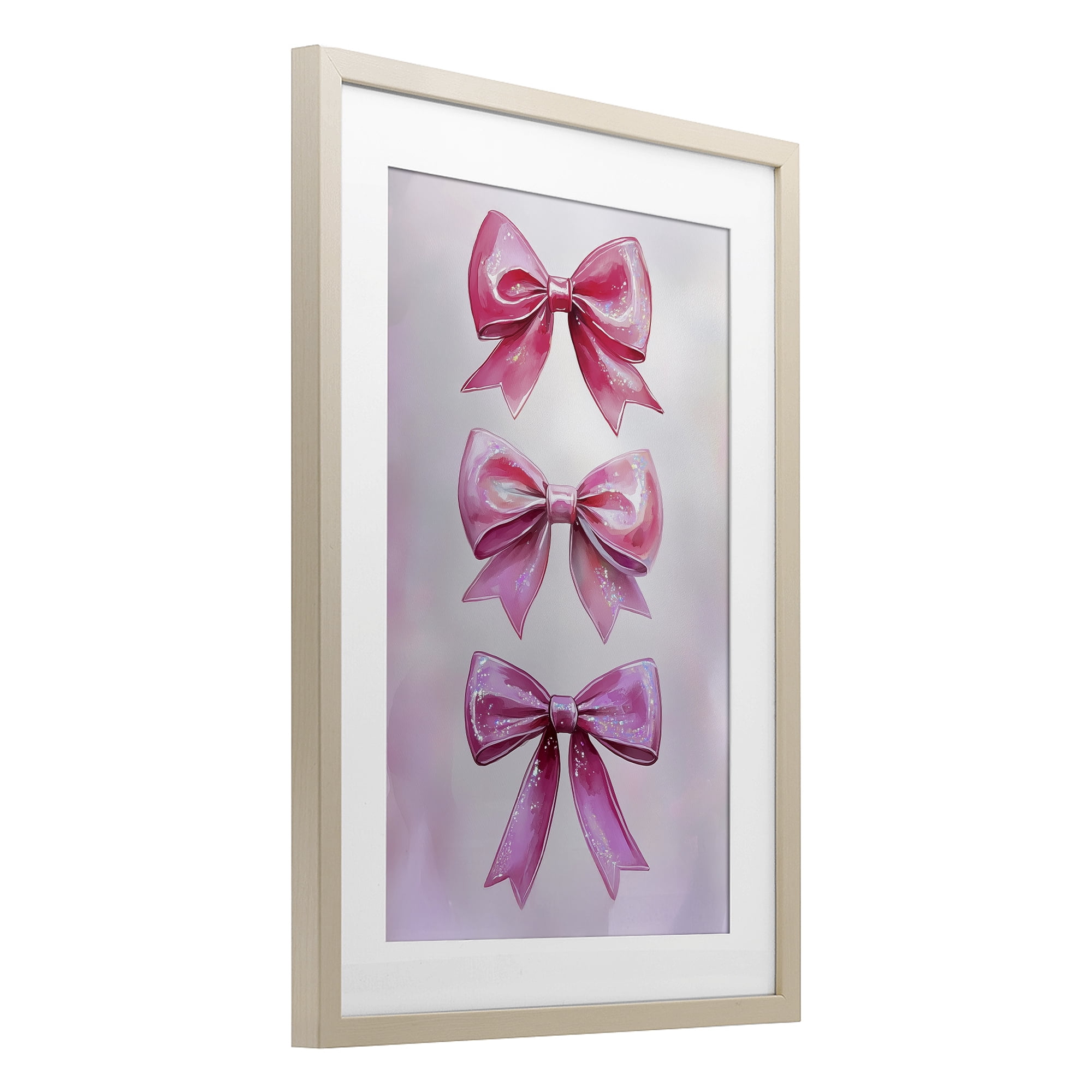 Stupell Industries Blush And Satin Ribbons Birch Framed Print Under Glass, design by Annabelle Hall