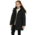 thumbnail image 4 of ZSHOW Girls' Recycled Coat Warm Waterproof Puffer Parka Jacket with Removable Hood Black 10/12, 4 of 11