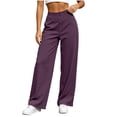 thumbnail image 2 of VBVC Women's High Waisted Wide Leg Pants , Quick-Dry Yoga Pants For Women,Ladies' Stretchy Athleisure Trousers with Pockets,Purple,XS-XL, 2 of 6