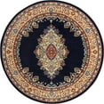 thumbnail image 1 of Unique Loom Reza Traditional Persian Rug 8' x 8' Round Navy Blue/Ivory, 1 of 1