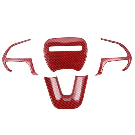 Lierteer 4X Steering Wheel Decor Cover Trim For Dodge For Challenger 2015-2022 For Jeep Red