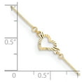 thumbnail image 6 of Auriga 14K Yellow Gold Adjustable Fancy Heart Anklet 9inchfor Women, 6 of 7