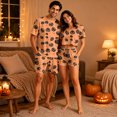 thumbnail image 4 of Halloween Sleepwear, Halloween Couple Matching Pajamas Set, Orange Black Jack O Lantern Short Sleeve Loungewear, Crop Top & Shorts Sleepwear, Soft Cozy Classic Nightwear for Summer & Home Wear, XL, 4 of 6