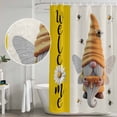 thumbnail image 4 of Shower Curtain Bathroom Set Rustic Dwarf Bees Daisy Flower Honey Waterproof Fabric Shower Curtains with Grommets&Hooks, Welcome Word Yellow Flax Privacy Bath Curtain for Bathtub 48x72in, 4 of 9