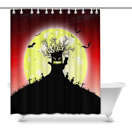 Pop Halloween Castle Home Decor Waterproof Shower Curtain Bathroom