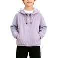 thumbnail image 3 of PureCasa Girls Windbreaker Hooded Jackets Lightweight Solid Color Zippered Hooded Casual Loose Jacket Sun Protection Top, 3 of 8
