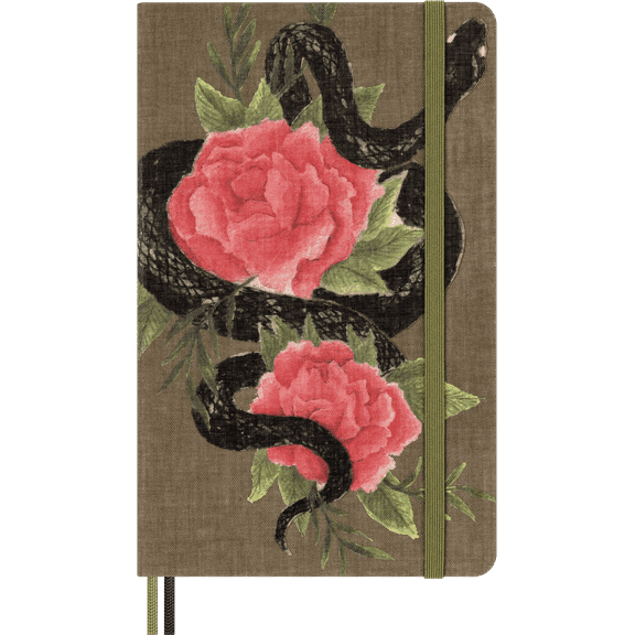 Moleskine Limited Edition Year of the Snake 2025 Notebook, Hard Cover, Large (5" x 8.25"), Ruled, Roses, 176 pages