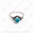 thumbnail image 3 of Tibetan Turquoise Ring Gemstone Ring Blue Stone Ring Statement Ring 925 Sterling Silver Ring for Her, 3 of 4