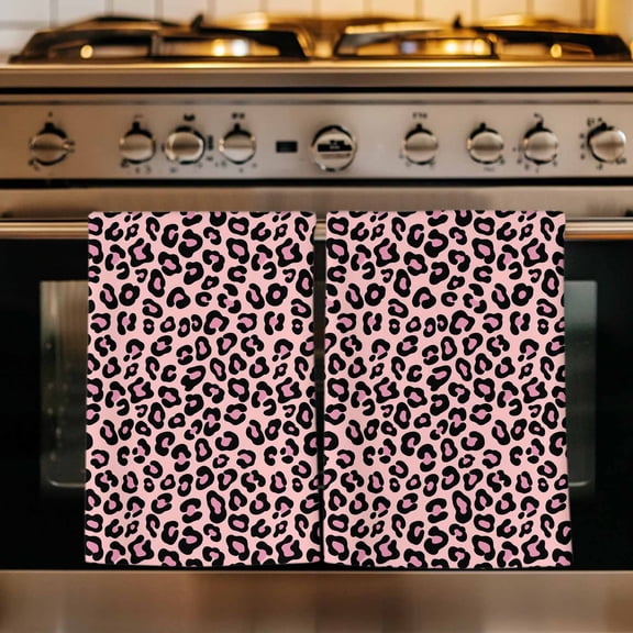 Pink Black Kitchen Towels Set of 1, Elegant Modern Abstract Art Luxury Absorbent Dish Towels for Kitchen, Microfiber Hand Towel, Quick Drying Tea Towel for Cleaning Decorative Dishcloths