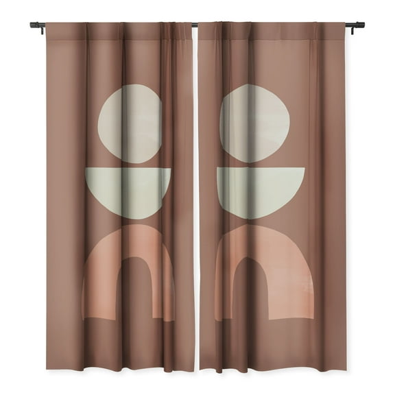 Society6 Bohomadic.Studio Boho Geometrics in Terra and Pink Window Curtain 50" x 96"