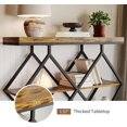 thumbnail image 4 of Industrial 3-Tier Entryway Table with Diamond-Shaped Metal Frame - Console Sofa Table with Open Shelves for Hallway & Foyer, 4 of 4