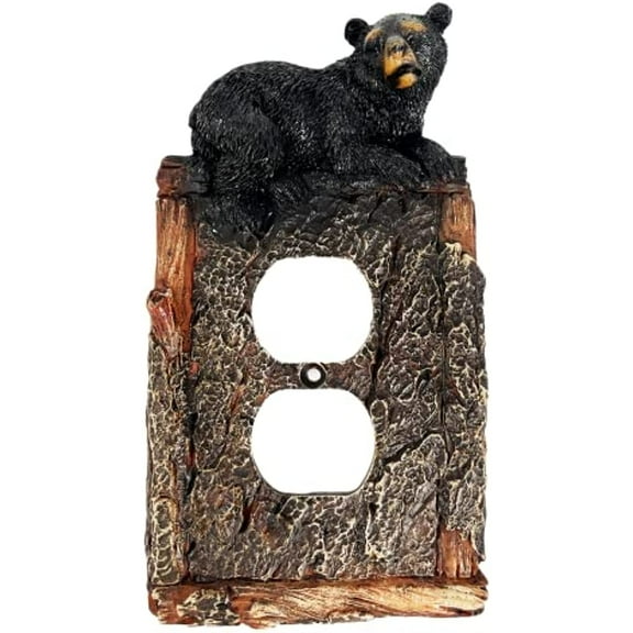 Urbalabs Western Hunter Bear Rustic Decorative Light Switch Outlet Wall Plate Covers Rustic Wall Outlet Cover