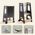 thumbnail image 6 of HARPPA Toddler Tower with Adjustable Height and Anti-Slip Protection, Kids Standing Tower with Safety Rail, Nordi Kids Kitchen Tower with Chalkboard, Black, 6 of 10