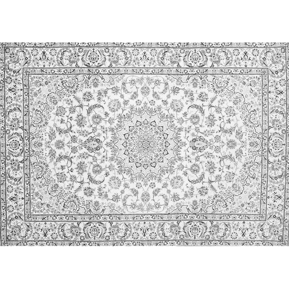 Ahgly Company Indoor Rectangle Medallion Gray Traditional Area Rugs, 4' x 6'
