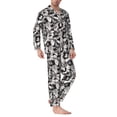 thumbnail image 2 of Honeii Lilies Flowers Pattern Mens Pajamas Set,2pcs Men's Lounge Long Sleeve Sleep Shirt and Pajama Bottoms Sleepwear Set,Mens Pjs Sets-Large, 2 of 7