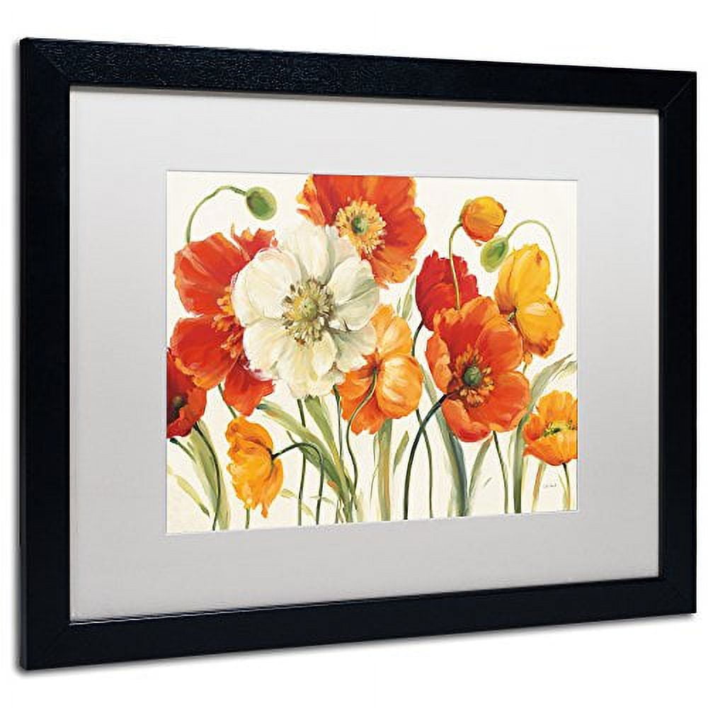Trademark Fine Art "Poppies Melody I" Canvas Art by Lisa Audit, White Matte, Black Frame