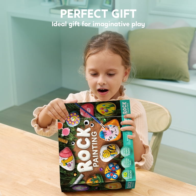 Joyfy, Rock Painting Kit, 10 pcs, Art and Crafts for Kids 6-12