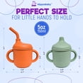thumbnail image 3 of HippoBaby Silicone Sippy Cups with Straws, Non Spill, Reusable, Training, 2 Pack, Autumn/Mint, 3 of 7