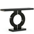 thumbnail image 4 of Spaco 43" Mirrored Console Table, Modern Silver Sofa Table with O-Shaped Base, Console Table for Indoor as Home, Living Room, Black, 4 of 4