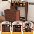 thumbnail image 4 of Folding Dining Table Set of 2, Multifunctional Expandable Table with Wall-Mounted Sideboard and Charging Station, Kitchen Table Set with Locked Wheels for Small Apartments,, 4 of 8