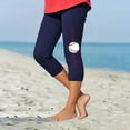thumbnail image 2 of Fjofpr Girls Pants Size 12-14 Toddler Kids Fashion Baesball Print Summer Leisure Yoga Sports Frenum Cropped Pants Navy 12 Years, 2 of 4