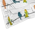 thumbnail image 4 of Bird Throw Blanket, Colorful Type of Birds Sitting and Chirping on Wires Musical Minimalist Throw Blanket, Modern Throw Flannel Blankets for Couch & Bed, Bird Blanket 50" x 60", Warm Blankets, 4 of 4